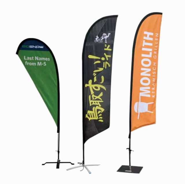 Custom Size Teardrop Flag Beach Flags Feather Flying Banners