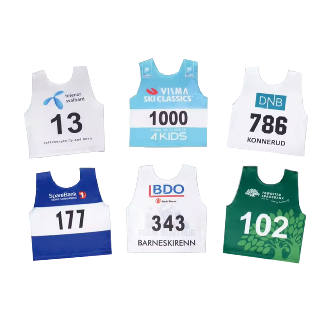 Start Number Racing Ski Vest Sublimation Custom Vest Race Bibs
