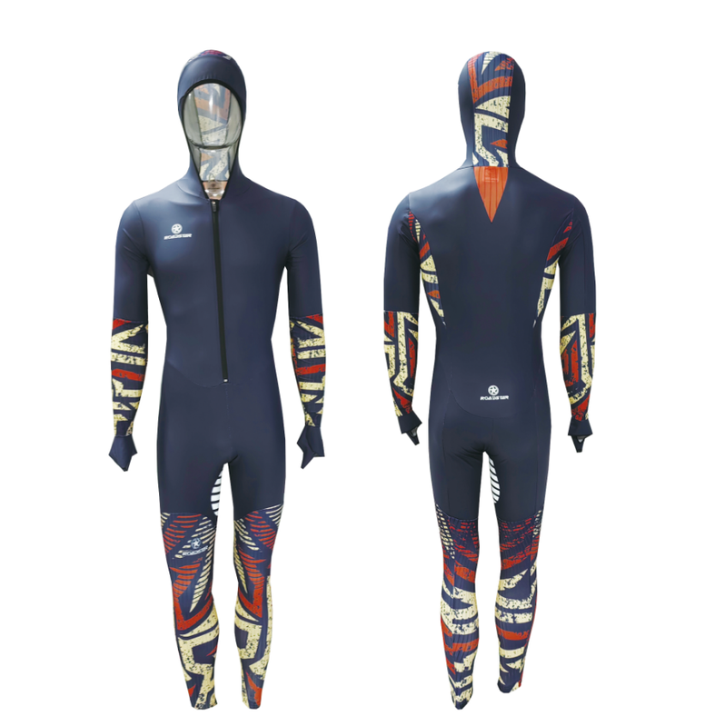 Navy Rubber Long Track Speed Skating Suit