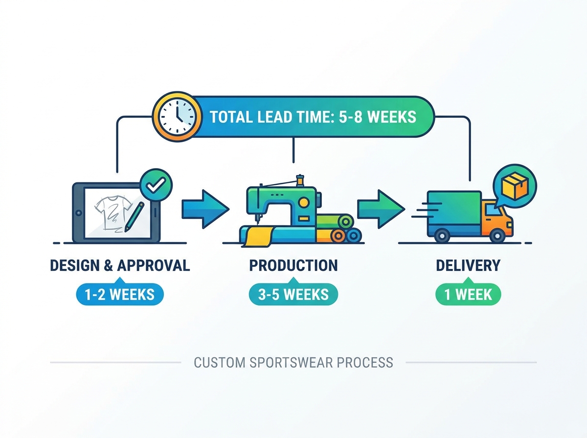 Custom sportswear manufacturing and production timeline